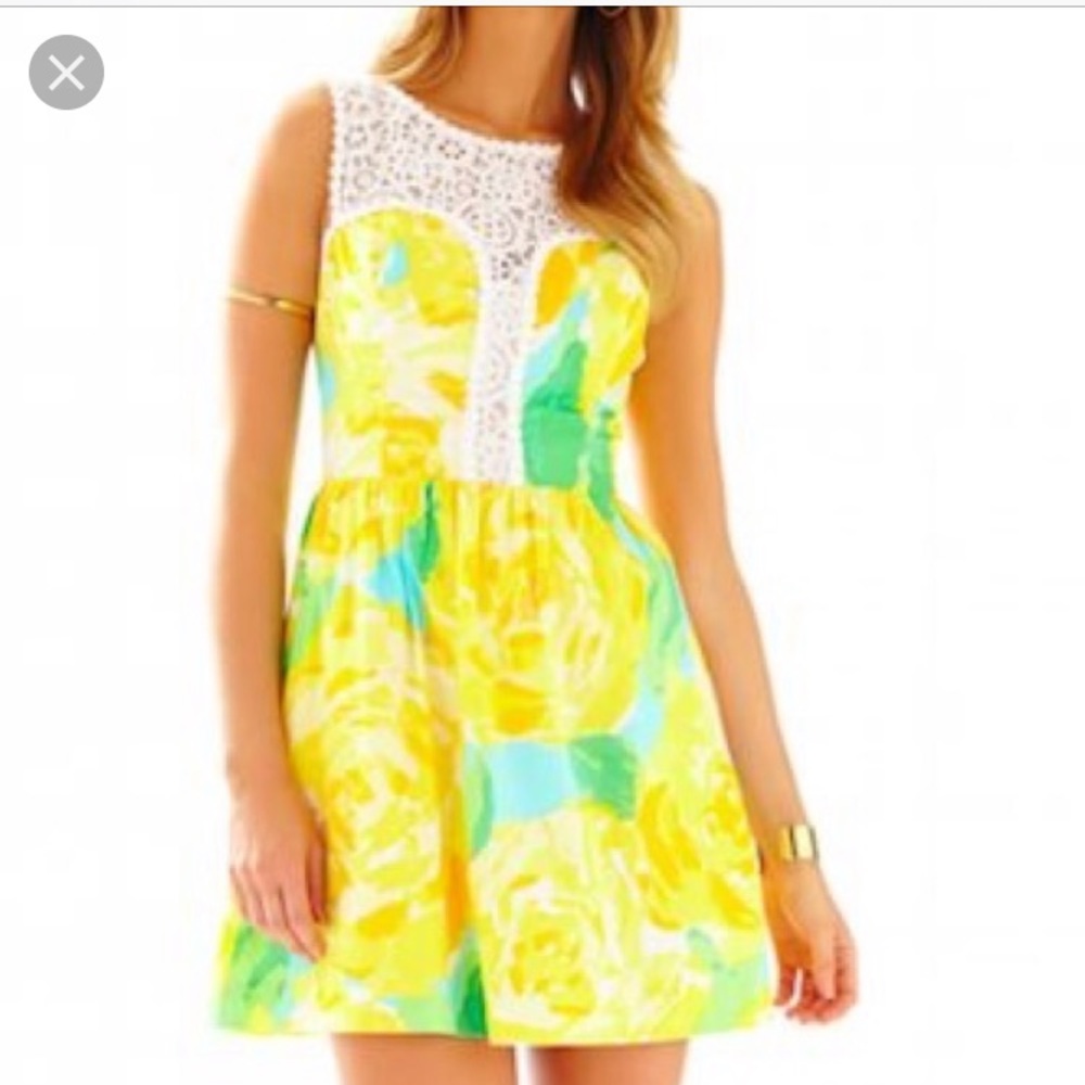 EUC Lilly Pulitzer first impression yellow Reagan - Picture 1 of 4